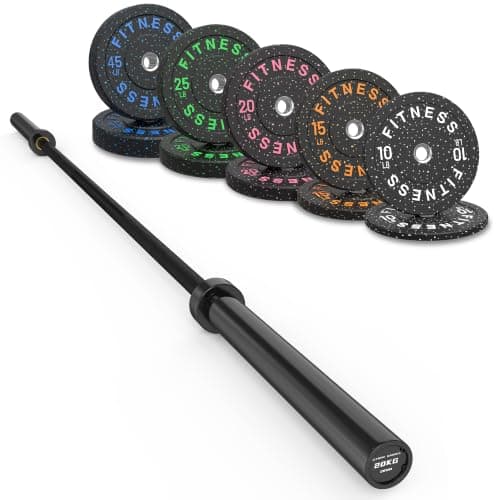 HANDBODE HANDBODE Olympic Barbell Set (230 lb bumpers + 45 lb bar)