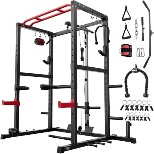 SPORTSROYALS SPORTSROYALS Power Rack with Lat Pulldown